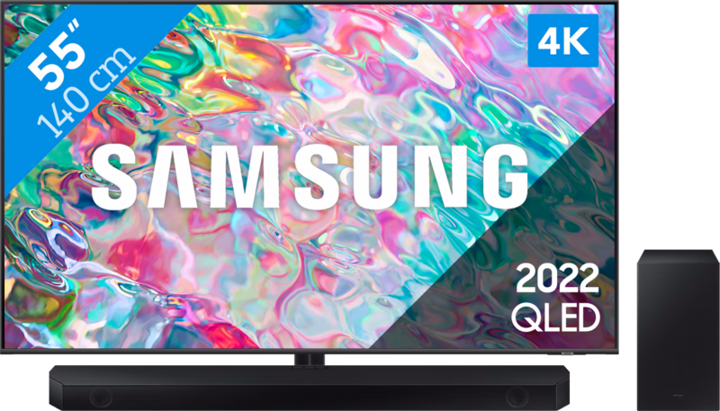 Er is behoefte aan geleider koken Samsung QLED 55Q74B (2022) + Soundbar Kopen? | Televisies Vergelijken
