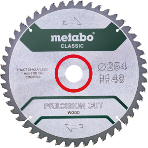 Metabo Zaagblad Precision Cut Wood 254x30x1