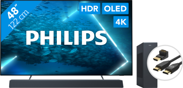 Philips 48OLED707 - Ambilight (2022) + Soundbar + Hdmi kabel