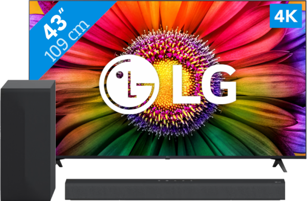 LG 43UR80006LJ (2023) + Soundbar