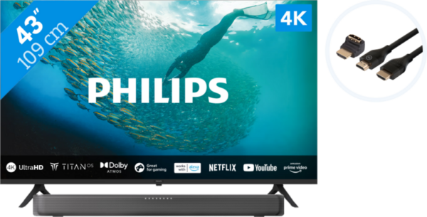 Philips 43PUS7009 + Soundbar + Hdmi kabel