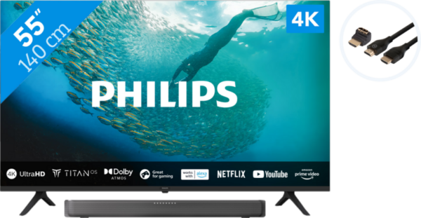 Philips 55PUS7009  + Soundbar + Hdmi kabel