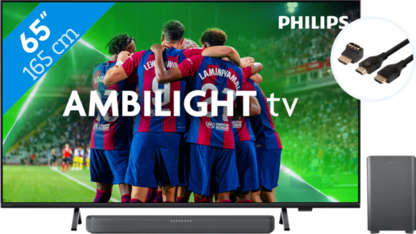 Philips 65PUS8309 - Ambilight (2024) + Soundbar + Hdmi kabel