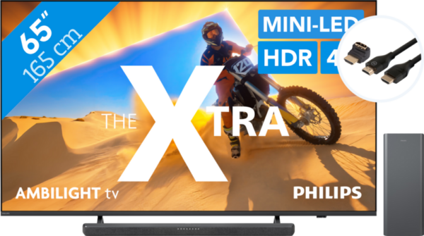 Philips The Xtra 65PML9009 - QD Miniled (2024) + Soundbar + Hdmi kabel