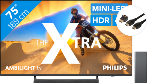 Philips The Xtra 75PML9009 - QD Miniled (2024) + Soundbar + Hdmi kabel