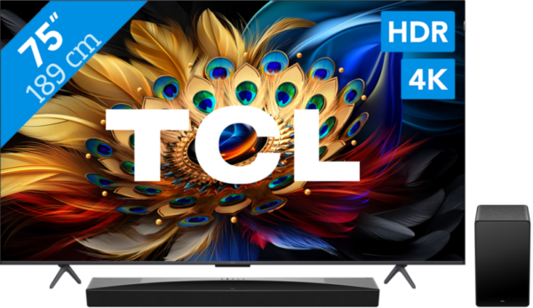 TCL QLED 75C61B (2024) + soundbar